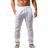 Linen Pants Straight Leg Pants Summer Men's Hip Hop Breathable Cotton Linen Loose Leisure Sports Trousers