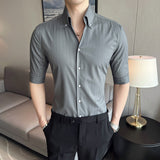 Men Shirts V-neck Half Sleeves Shirt