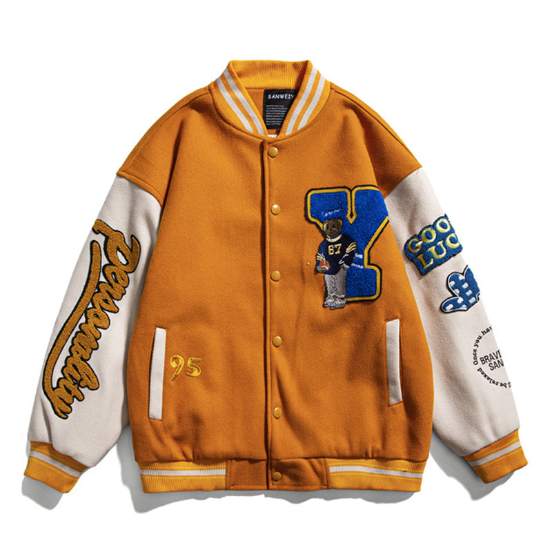 Letterman Jacket Outfit Senior Jackets Varsity Baseball Coat Men's Spring and Autumn Casual Jacket