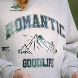 Diana Harvard Sweatshirt Polar Fleece Snow Mountain Letter Chameleon Printed Sweater