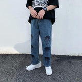 Anime Print Jeans Denim Pants Printed Boy Loose Denim Trousers Male