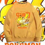Men and Women Pokemon Pikachu Hoodie Crew Neck Pullover Sweatshirt