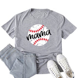 Boy Mama T Shirts Baseball Mama Pattern Printed T-shirt