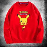 Men and Women Pokemon Pikachu Hoodie Pickup Its Crew Neck Pullover Sweatshirt