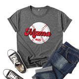 Boy Mama T Shirt Baseball Mama Printed Short Sleeve T-shirt