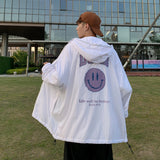 Smiley Face Hoodie Summer Fashion Youth Smiley Face Printed Long Sleeve Jacket Men Hooded