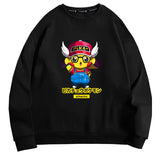 Men and Women Pokemon Pikachu Hoodie Pikachu round Guard Crew Neck Pullover Sweatshirt