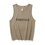 Fog Essentials Vest Fog Double Line Essentials Letter Vest T-shirt Men's and Women's Fear Of God Loose Fashion Brand Waistcoat