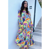 Beth Dutton Bohemian Dress Winter Autumn Midi Dresses Vacation Style Long Sleeve Dress