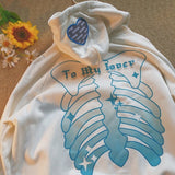 Skeleton Hoodie Y2g Bone Style Women's Hooded Sweatshirt Zipper