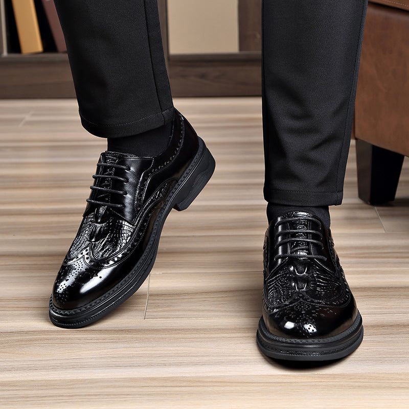 Indo Western Shoes Brogue Men's Shoes British Style Carving Genuine Leather Business Formal Men's Leather Shoes