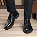 Indo Western Shoes Brogue Men's Shoes British Style Carving Genuine Leather Business Formal Men's Leather Shoes