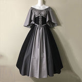 Vintage Empire Waist Dress Women's Patchwork Dress