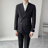 Double Brewed Seersucker Suit Men's Set Leisure Suit