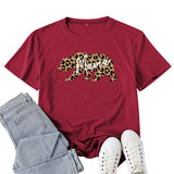 Boy Mama T Shirts Leopard Bear Mama Printed T-shirt