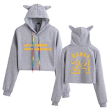 In Memory of Kobe Hoodie Kobe Peripheral Printed Women's Navel Cat Ears Hooded Sweater