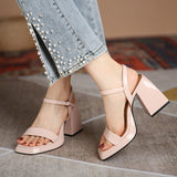 Nude Block Heel Sandals