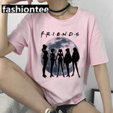 Friends Joey T Shirt Friends Pink Casual Loose-Fitting T-shirt