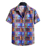 Men's Shirts Summer Men's Oversized Printed Short Sleeves Shirt