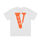 999 Vlone T Shirt Printed Back Large V Width Loose Summer Men's and Women's Short Sleeve