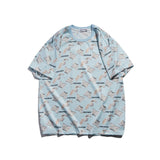 Men T Shirt Summer Casual Tops Cartoon Rabbit Full Printed Short Sleeve T-shirt