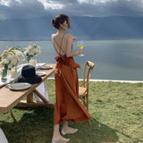 Fairy Dress Sling Backless Dress Slimming Bali Fairy Dress Seaside Holiday Beach Dress