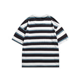 Man Summer T Shirt Contrast Color Stripes