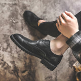 Indo Western Shoes British Fashion Retro Pointed Casual Leather Shoes Brogue Men's Shoes