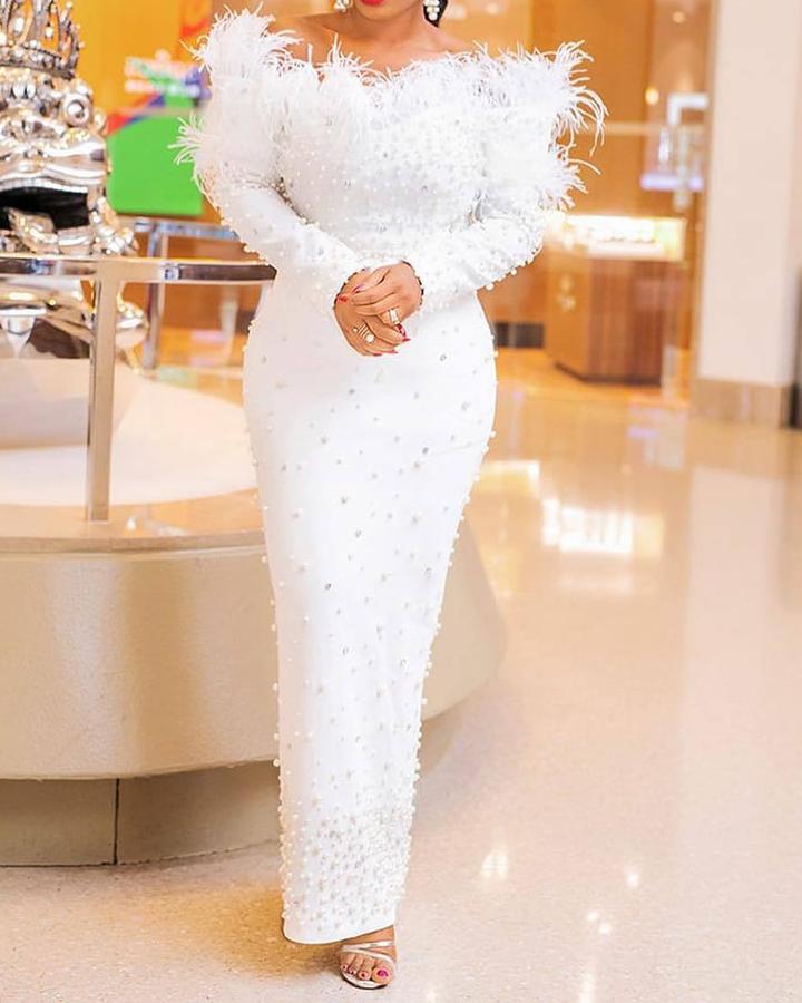 Semi Formal Dresses for Wedding 2021autumn and Winter New European and American Foreign Trade Women's Clothing Cross-Border New Amazon Beaded Sheath Sexy Dress New