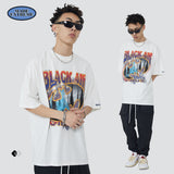 Blackair T Shirt Spring and Summer Print Short Sleeve Vintage T-shirt