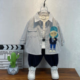 Toddler Boys Sweater Boys' Long-Sleeved Shirt Spring And Autumn Cartoon Pattern