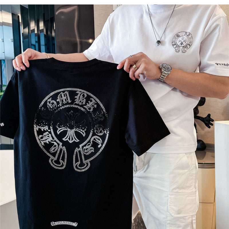 CHH Chrome Heart T Shirt Spring/Summer Printed round Neck Short Sleeve T-shirt Men's and Women's Tops