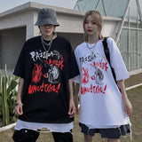 Men's T Shirt Summer Casual Tops Printed Short Sleeve T-shirt Men's High Street Fashion Brand round Neck Half Sleeve Dark Street