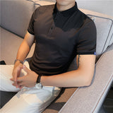 Men Polo Shirts Embroidered T-shirt Slim Lapel