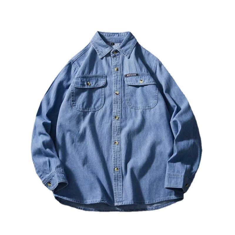 Denim Shirts Denim Long-Sleeved Shirt Men's Loose Shirt Coat