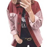 Corduroy Patch Jacket Fall/Winter Corduroy Loose Splicing Coat