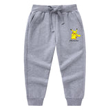 Children Pokemon Pikachu Pants Ankle-Tied Pants Casual Sports Cotton Neutral
