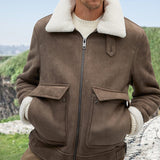 John Dutton Jacket Fall Winter Men Jacket Solid Color Polo Collar Casual Coat