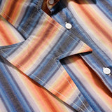 Men T Shitrs Vertical Stripes Printing Lapel Shirt