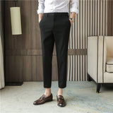 Men Trousers Summer Men's Slim Fit Suit Pants