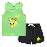 Children Pokemon Pikachu Tshirts & Shorts Casual Sweat Wicking Suit Neutral