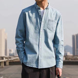 Denim Shirts Men's Long Sleeve Loose Casual Spring and Autumn Coat