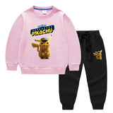 Children Pokemon Pikachu Hoodie & Pant Set Two-Piece Baby Cotton Sweater Set