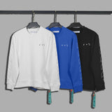 Off White Long Sleeve Round Neck Sweater Autumn And Winter Square Printing Crew Neck Pullover Sweatshirt