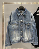 Spray Painted Jacket Autumn and Winter Graffiti Printing Coat Denim Jacket