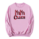 Boy Mama Hoodie Red Plaid Mama Printed Crew Neck Sweatshirt