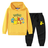 Children Pokemon Pikachu Hoodie & Pant Set Sweater Suit Cotton Trendy