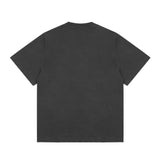 Present T Shirt Shark Print Distressed Loose Heavy Cotton