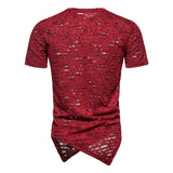 Transparent Shirt for Men Punk V-neck Short Sleeve Bottoming T-shirt