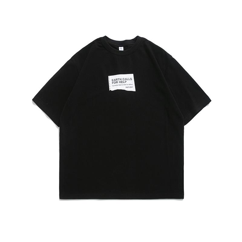 Men T Shirt Summer Casual Tops Men's Clothes Summer Wear Retro Men's Short-Sleeved Casual Earth Print T-shirt Fashion